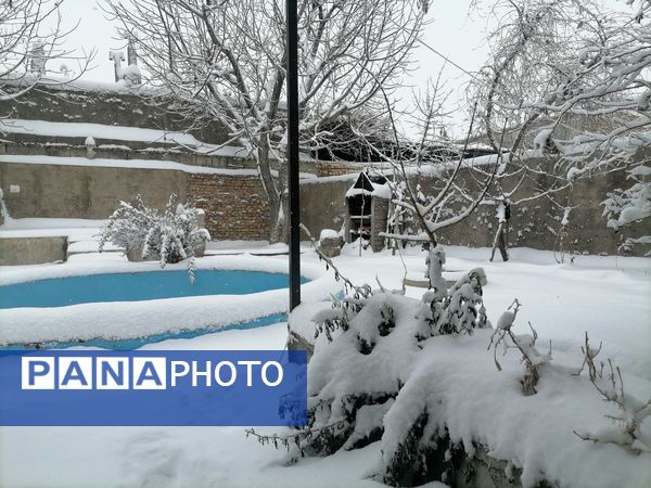 بارش اولین برف در بهمن ماه در شهر بار 