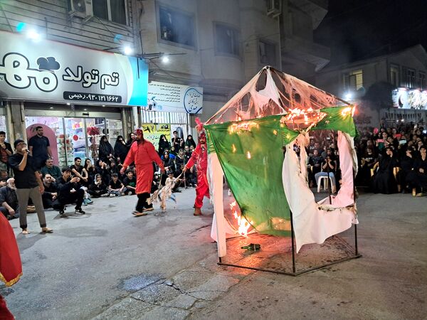 آیین خیمه سوزان در مسجد ابوالفضل قائمشهر