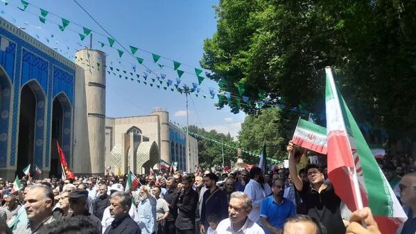 تجمع بزرگ مردمی علیه محکومیت رژیم صهیونیستی در مصلی کرج