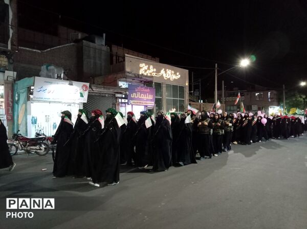 رژه نظامی دختران جان فدای شهرستان خلیل آباد
