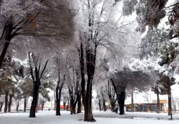 جلوه زیبای برف زمستانی در شهرستان آباده