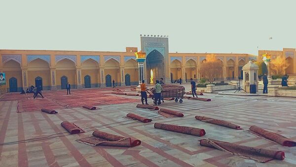 آماده سازی زیارتگاه شهید مدرس برای نماز عید سعید فطر