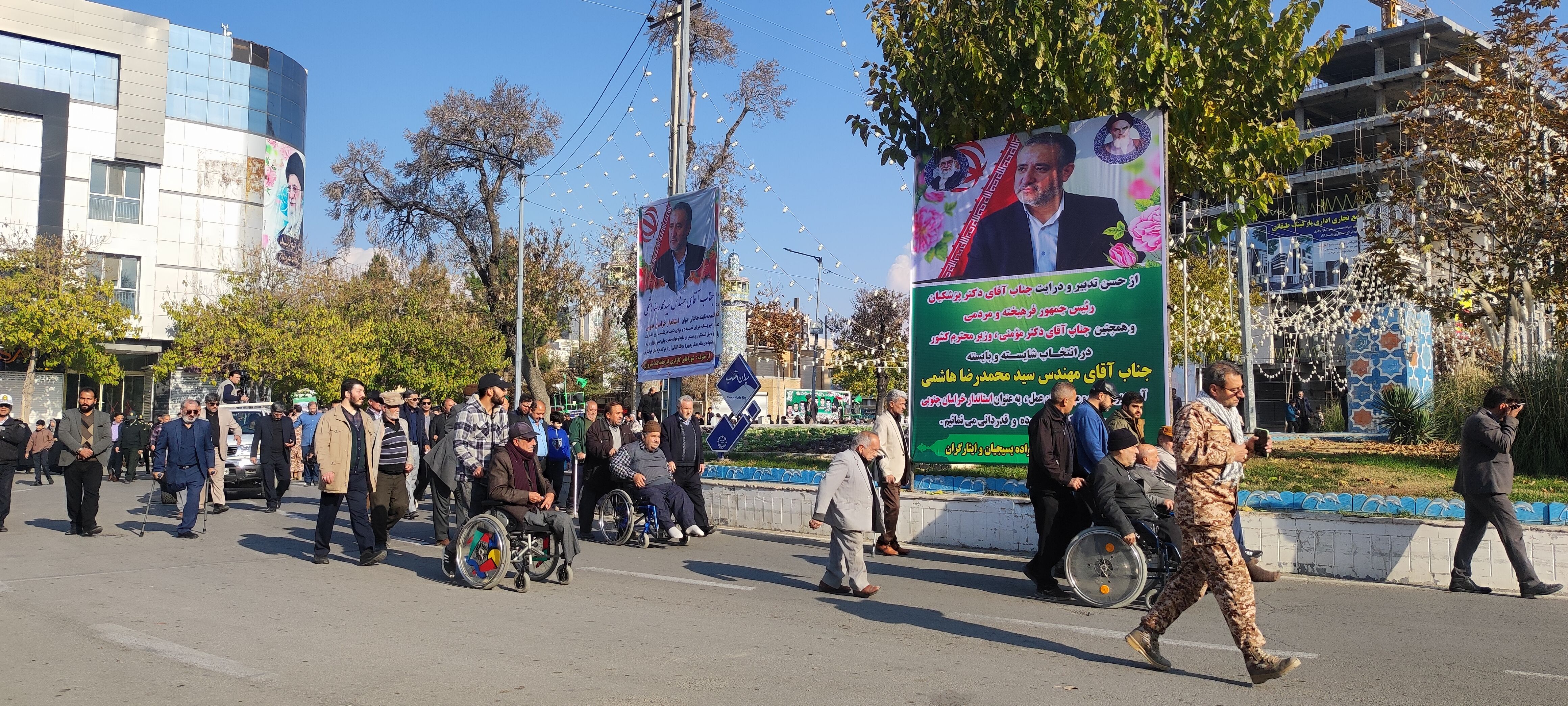 وداع با پیکر جانباز شهید، عبدالحسین خاکشور در شهرستان شیروان