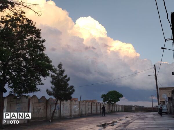 بارش رحمت الهی همراه با تگرگ در شهرستان نیشابور 