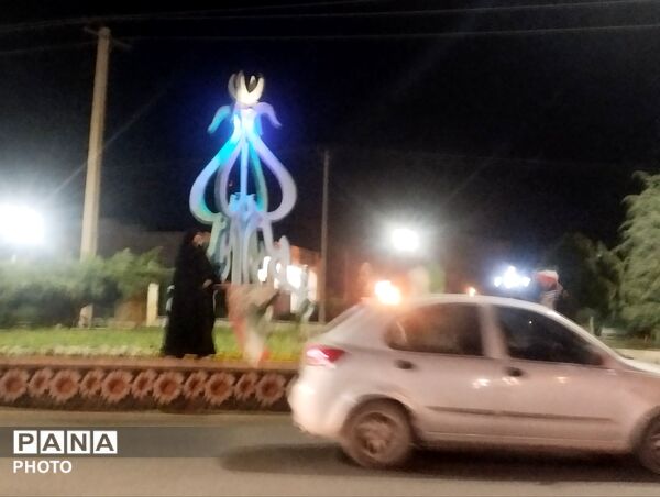 رژه خودرویی شبانه  در شهرستان کاشمر