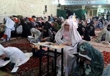 مراسم اعتکاف دانش آموزان دختر در اهر