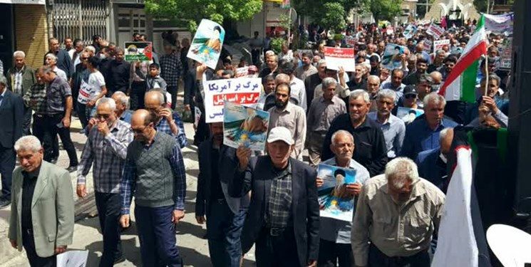 ندای دادخواهی از مردم مظلوم غزه در فیروزآباد پیچید/ فیلم