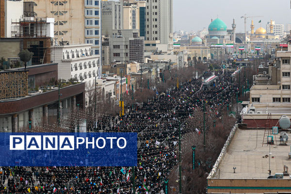 شکوه 22 بهمن مشهد مقدس از نمای هوایی