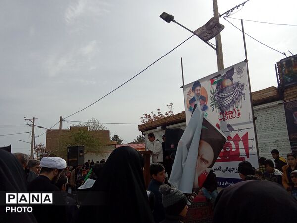 طنین صدای مردم شهرستان کندر در روز قدس
