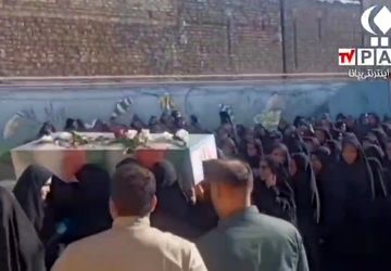 مراسم تشییع پیکر شهید گمنام در مدرسه هانیه ومهدیه روستای صرم