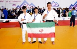کسب ۲ مدال نقره و یک برنز برای تیم جودوی ایران در ژیمنازیاد دانش‌آموزی