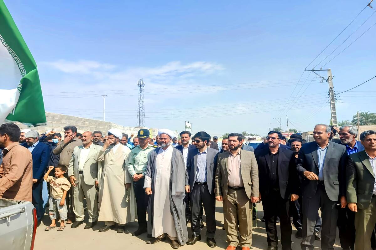 راهپیمایی باشکوه «بشارت نصر» در حمایت از مردم غزه در عنبرآباد