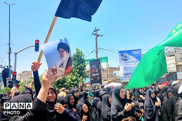  برافراشته شدن پرچم های «یالثارات‌الحسین» بر دوش عزاداران حسینی کامیاران