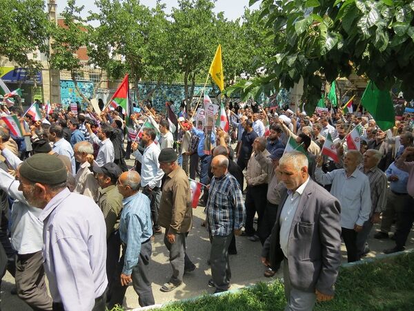 حضور پرشور مردم شهرستان بجنورد در راهپیمایی حمایت از غزه 