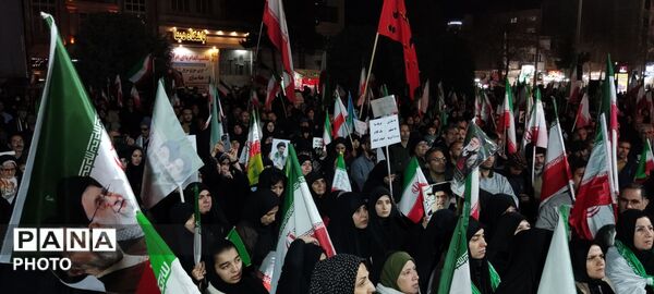 مراسم باشکوه وداع با پیکر دو شهید مطهر در نیشابور 