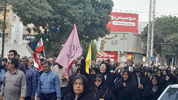  حضور بی نظیر مردن نیشابور در راهپیمایی بر علیه حمله رژیم صهیونسیتی