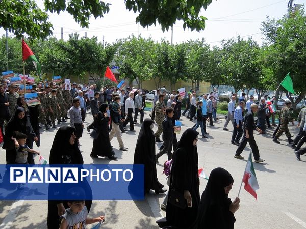 حضور پرشور مردم شهرستان بجنورد در راهپیمایی حمایت از غزه 