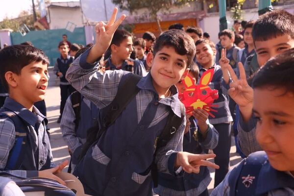 صبحگاه دانش‌آموزی در دبستان قلمچی گرگان