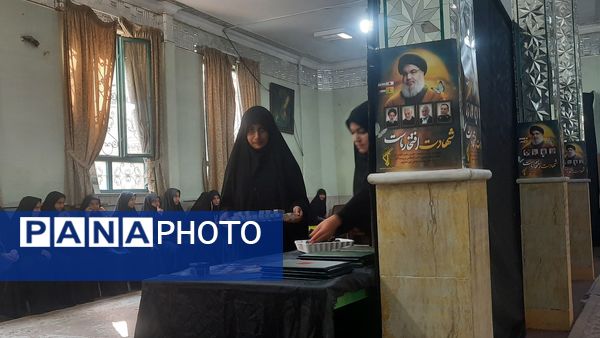 مراسم هفتمین روز شهادت‌ سید مقاومت در ناحیه۶ مشهد 