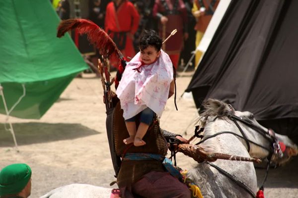 مراسم خیمه سوزی هیات «خیام الحسین» در قم