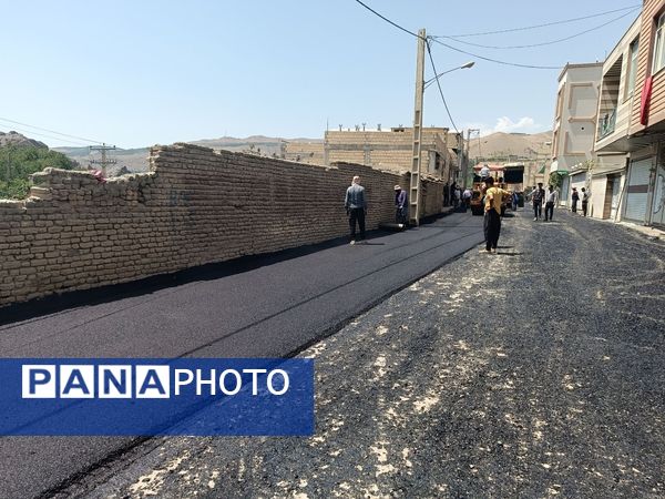 اجرای پروژه آسفالت ریزی در روستای مارکده