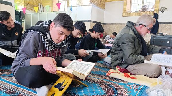 محفل انس با قرآن کریم معتکفین مسجد جامع نیشابور