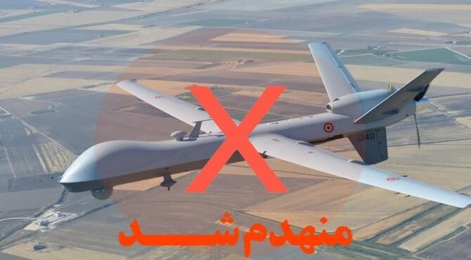 انهدام یک فروند پهپاد MQ9 دشمن در اهواز
