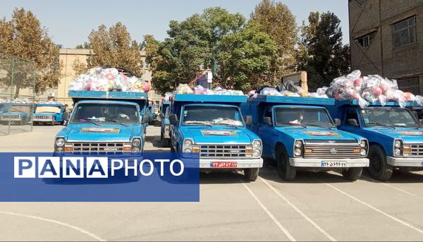 اعزام کاروان تجهیزات ورزشی-بهداشتی مهر با نشاط خراسان رضوی