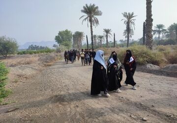 پیاده‌‌روی جاماندگان اربعین در بخش جغین برگزار شد