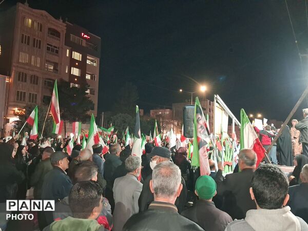 مراسم باشکوه وداع با پیکر دو شهید مطهر در نیشابور 