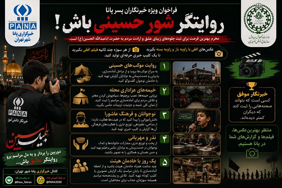 پویش «روایتگر شور حسینی»، تقویت نگاه حرفه‌ای دانش‌آموزان در کنار ترویج فرهنگ عاشورایی است