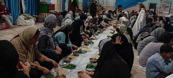 مراسم معنوی اعتکاف در مسجد جامع روستای نقاب خلیل آباد