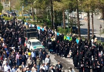 حضور پرشور مردم شهرستان میبد در راهپیمایی بزرگ روز جهانی قدس