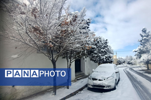 بارش برف شهرستان اقلید را سفید پوش کرد