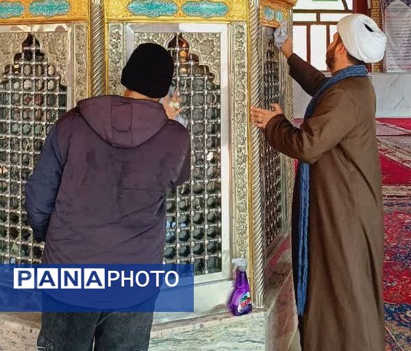 غبار روبی حرم امام زاده اسماعیل بابا امان بجنورد