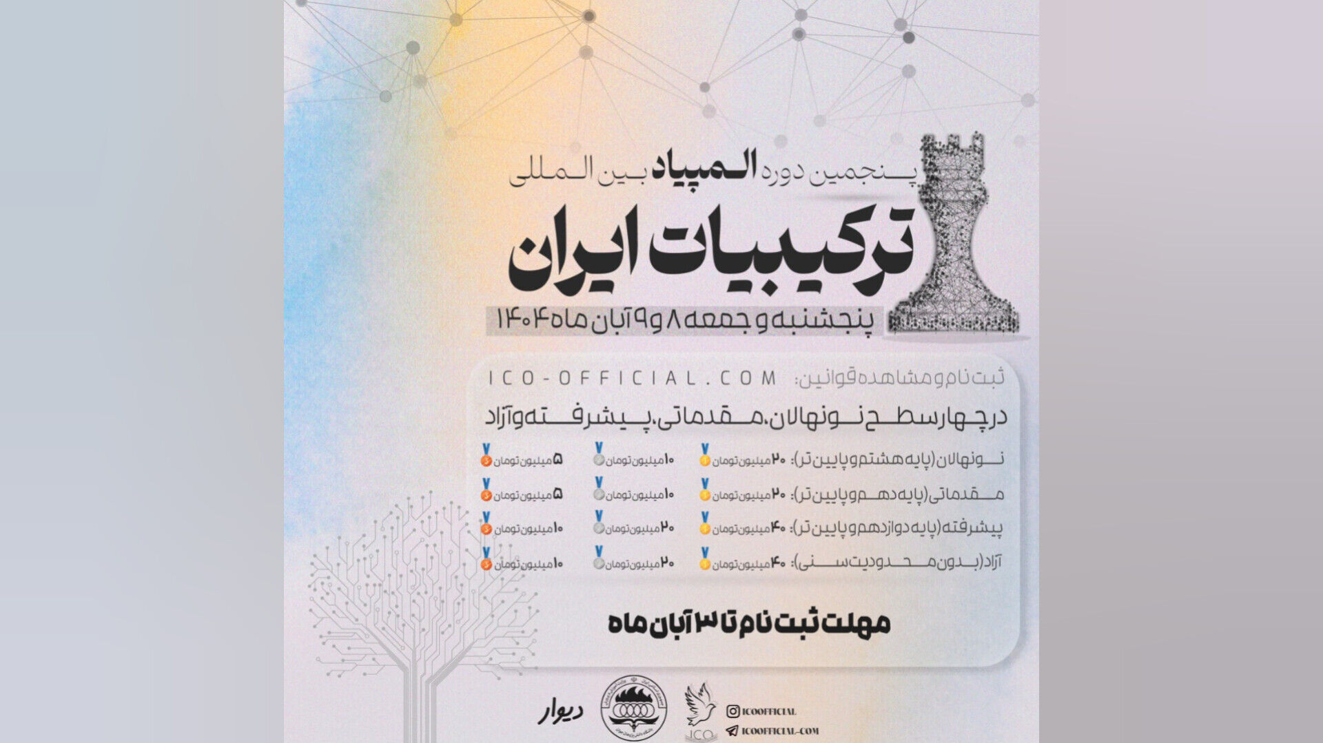 آغاز ثبت‌نام پنجمین دوره المپیاد بین‌المللی ترکیبیات ایران