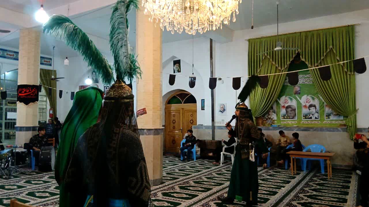 مراسم تعزیه خوانی شهادت حضرت عباس(ع) توسط ذاکرین دهستان شوراب صغیر