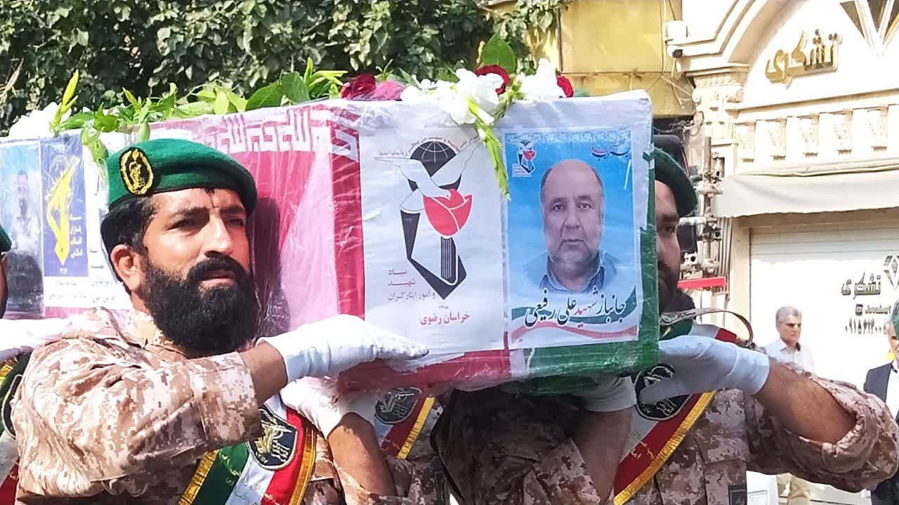 مراسم تشییع پیکر شهید جانباز «علی رفیعی» در کاشمر 