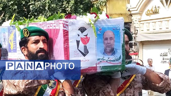 مراسم تشییع پیکر شهید جانباز «علی رفیعی» در کاشمر 