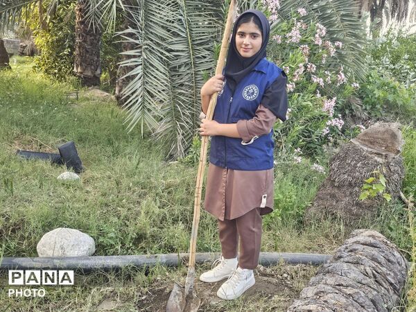 کاشت نهال به یاد دانش‌آموزان شهید مدرسه شجره طیبه میناب در سندرک