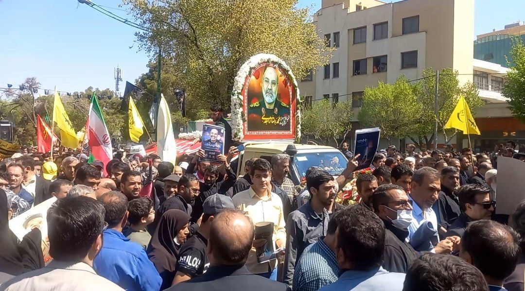 برگزاری مراسم تشییع پیکر سردار شهید محمدرضا زاهدی، با حضور خیل عظیم مردم