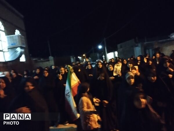 مراسم اربعین امام شهید آیت الله خامنه ای و دانش آموزان میناب در روستای مهدی آباد خلیل آباد 