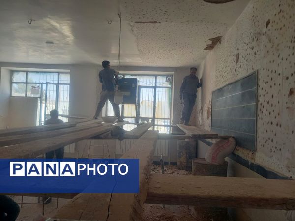 بازسازی و ترمیم دیوارهای فرسوده دبستان شهید نجفی فدافن