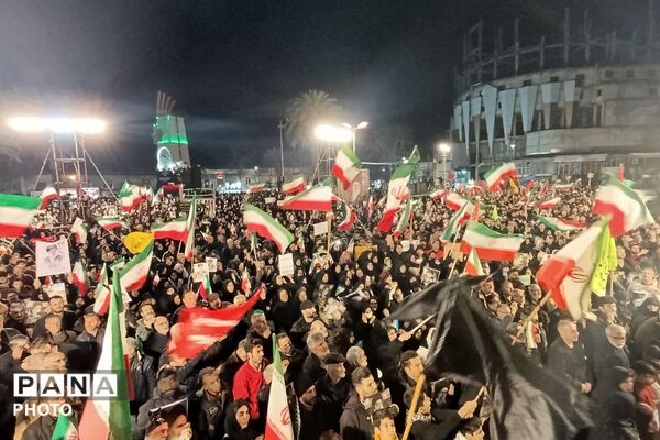 اجتماع مردم گرگان در سوگواری رهبر شهید و تجاوز دشمن به کشورمان