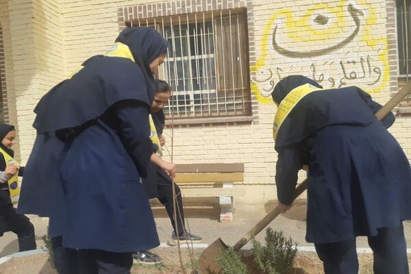 کاشت نهال به مناسبت روز درخت کاری دردبیرستان شهید مجید دهنوی 