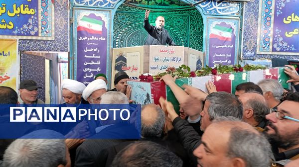 مراسم استقبال از پیکر شهید گمنام خوشنام فاطمی در مسجد جامع نیشابور 