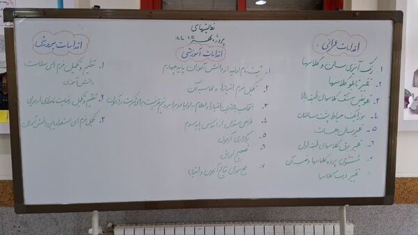 اقدامات پروژه مهر در دبستان آرمینه مصلی نژاد 
