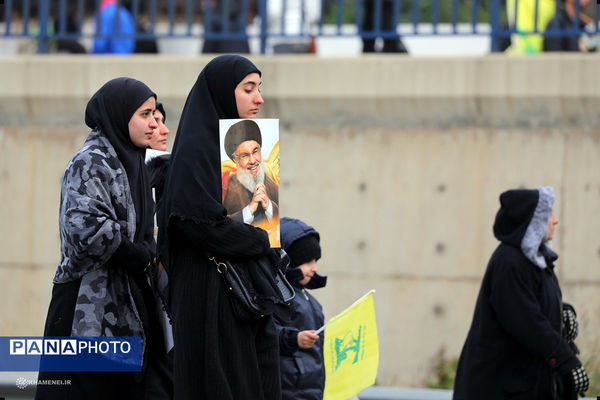 تشییع پیکر شهیدان سیدحسن نصرالله و سیدهاشم صفی الدین