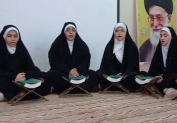 مسابقات همخوانی و مدیحه سرایی مقطع متوسطه دانش آموزی دختر در تربت جام 
