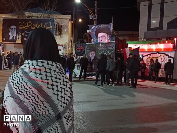 تجمع باشکوه مردمی  برای خونخواهی رهبر شهید در شهرستان بهار